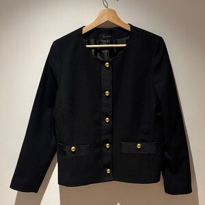Talbots Elegant Black Blazer with Gold Buttons